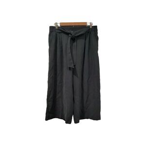 Lululemon Womens Noir Crop Front Tie Wide Leg Pants Size 12 Black Work Casual